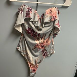 Light blue floral one piece